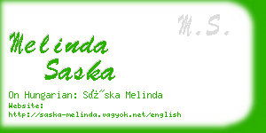 melinda saska business card